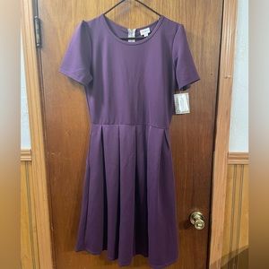 Lularoe Solid Purple Amelia Dress, Size XL, NWT